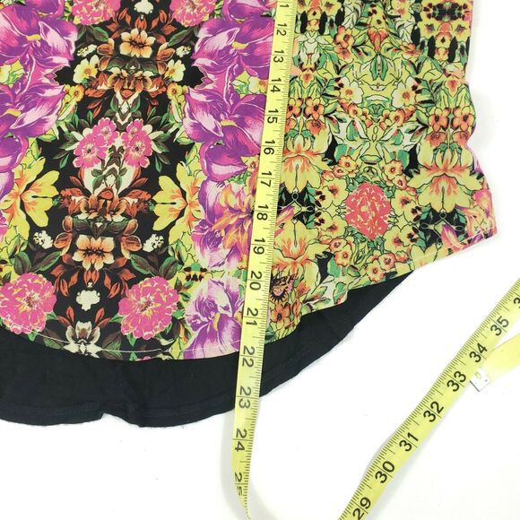CHLOE K Sheer Floral Print Loose Fit Sleeveless High Low Hem Sz M Boho Festival - Picture 7 of 7